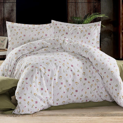 Lenjerie de pat Ranforce, 100% bumbac, pentru două persoane, cu elastic, 6 piese, RCP47