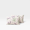 Madhome.ro set of two quilted pillows with a lavender floral print on a soft cream background