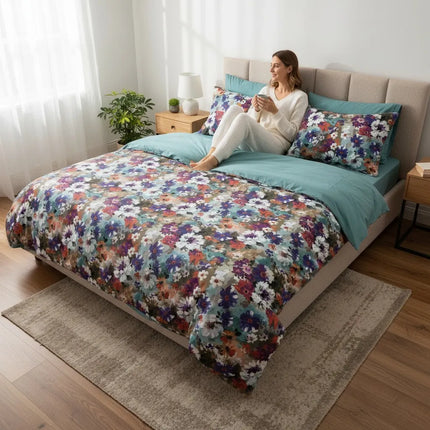 Lenjerie Cotton Pro reversibilă, Floral Daydream