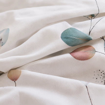 Lenjerie de pat Finet 6 piese cu husă elastic, floral alb – imagine 6