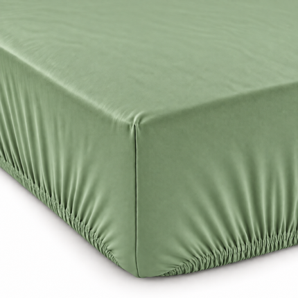 Cearșaf de pat cu elastic din jerseu, bumbac 100%, Verde