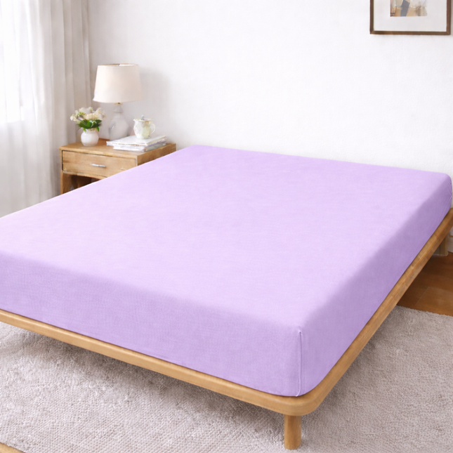 Husă de pat Jersey cu Elastic, Lila, Bumbac, 100%