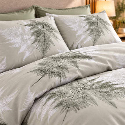 Lenjerie de pat Ranforce, 100% bumbac, Cozy Fern-Patterned – imagine 3