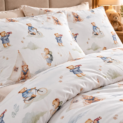 Lenjerie de pat Ranforce, 100% bumbac, Cozy Teddy Bear – imagine 2