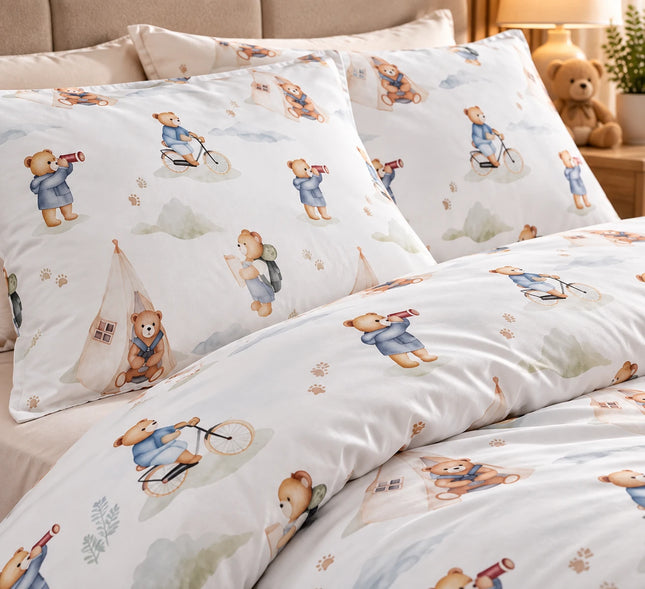 Lenjerie de pat Ranforce, 100% bumbac, Cozy Teddy Bear – imagine 2