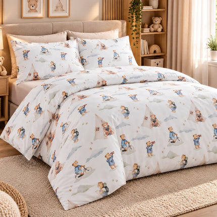 Lenjerie de pat Ranforce, 100% bumbac, Cozy Teddy Bear