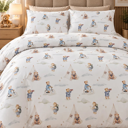 Lenjerie de pat Ranforce, 100% bumbac, Cozy Teddy Bear – imagine 4