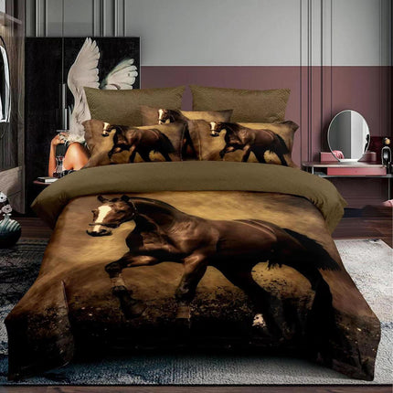 Lenjerie de pat Finet 3D o persoană, imprimeu 3D cu animale – imagine 1