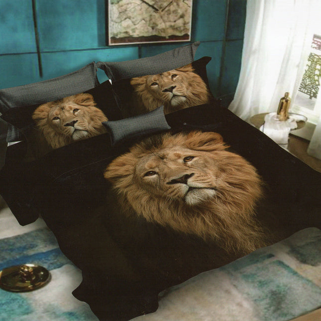 Lenjerie de pat Finet 3D 6 piese, imprimeu 3D cu animale – imagine 1