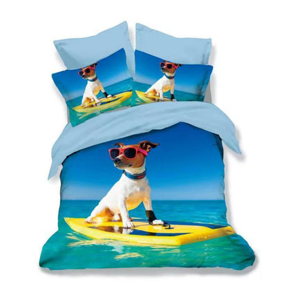 Lenjerie de pat Finet 3D 6 piese, imprimeu 3D cu animale – imagine 1