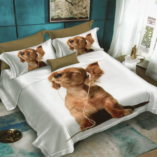 Lenjerie de pat Finet 3D 6 piese, imprimeu 3D cu animale – imagine 1