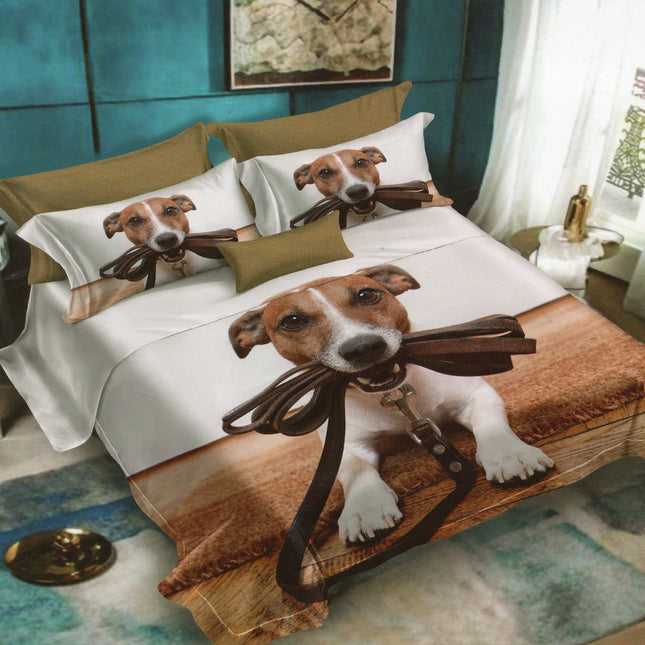 Lenjerie de pat Finet 3D 6 piese, imprimeu 3D cu animale – imagine 1
