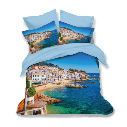 Lenjerie de pat Finet 3D 6 piese, imprimeu 3D cu peisaj – imagine 1