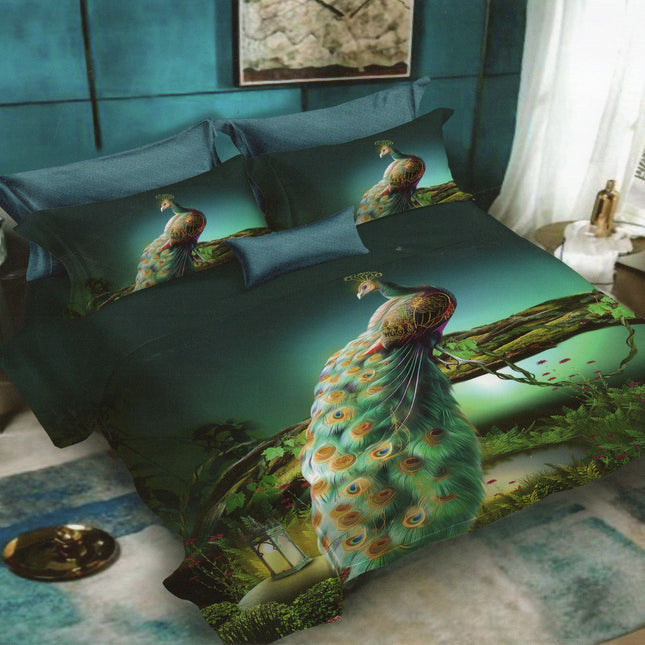 Lenjerie de pat Finet 3D 6 piese, imprimeu 3D cu animale – imagine 1