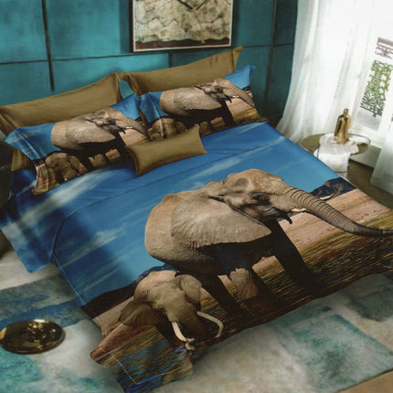 Lenjerie de pat Finet 3D 6 piese, imprimeu 3D cu animale – imagine 1