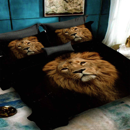 Lenjerie de pat Finet 3D 6 piese, imprimeu 3D cu animale – imagine 1