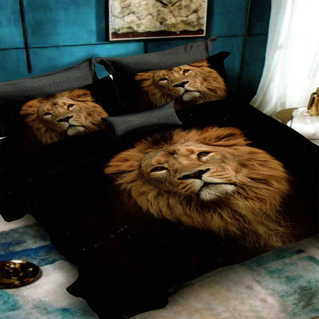 Lenjerie de pat Finet 3D 6 piese, imprimeu 3D cu animale – imagine 1
