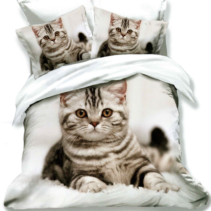 Lenjerie de pat Finet 3D 6 piese, imprimeu 3D cu animale – imagine 1