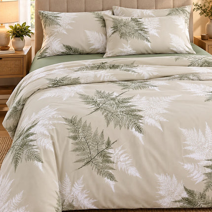 Lenjerie de pat Ranforce, 100% bumbac, Cozy Fern-Patterned – imagine 4
