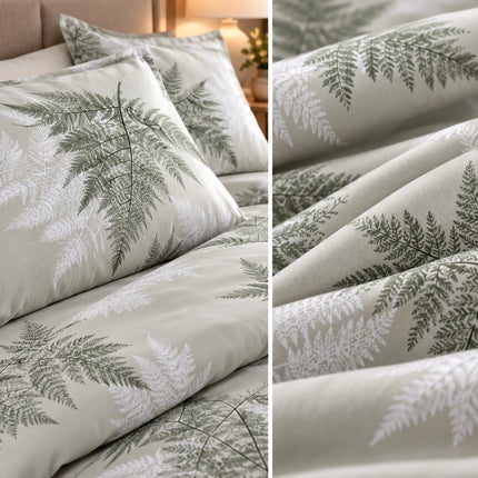 Lenjerie de pat Ranforce, 100% bumbac, Cozy Fern-Patterned – imagine 2