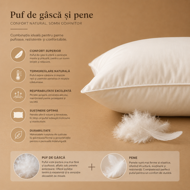 Aspecte importante pentru perna puf gasca