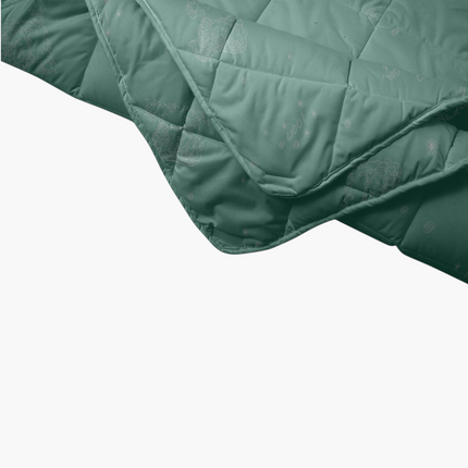 Pilotă Madhome.ro din lână Merino verde, matlasată, cu umplutură de 350 g/mp pentru toamnă și iarnă