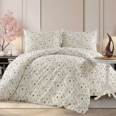 Lenjerie de pat Ranforce, 100% bumbac, pentru două persoane, cu elastic, 6 piese, RCP49