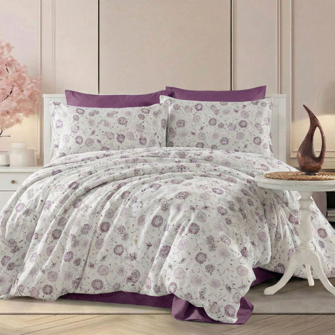 Lenjerie de pat Ranforce, 100% bumbac, pentru două persoane, cu elastic, 6 piese, RCP56