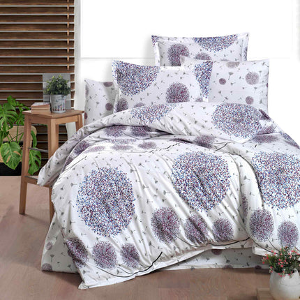 Lenjerie de pat Ranforce, 100% bumbac, pentru două persoane, cu elastic, 4 piese, RCP2