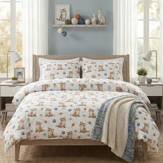 Lenjerie de pat Ranforce, 100% bumbac, pentru două persoane, cu elastic, 6 piese, RCP44
