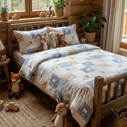 Lenjerie de pat Ranforce, 100% bumbac, pentru două persoane, cu elastic, 4 piese, RCP25