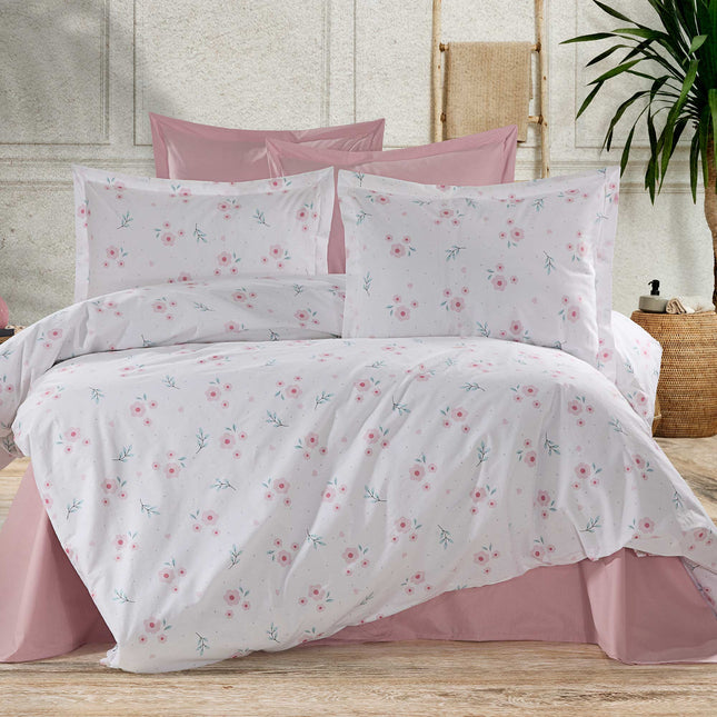 Lenjerie de pat Ranforce, 100% bumbac, pentru două persoane, cu elastic, 6 piese, RCP31