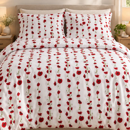 Lenjerie de pat Ranforce, 100% bumbac, Cozy Morning with Red – imagine 5