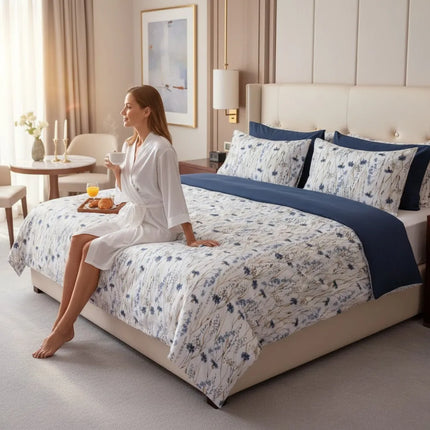Lenjerie Cotton Pro reversibilă, Field of Blues – imagine 3