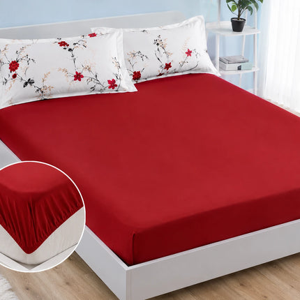 Lenjerie de pat Finet 6 piese cu husă elastic, floral alb – imagine 5