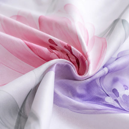 Lenjerie de pat Finet 6 piese cu husă elastic, floral alb – imagine 4