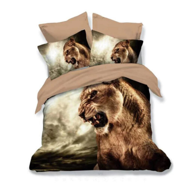 Lenjerie de pat Finet 3D 6 piese, imprimeu 3D cu animale – imagine 1