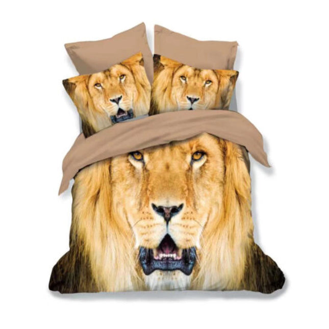Lenjerie de pat Finet 3D 6 piese, imprimeu 3D cu animale – imagine 1