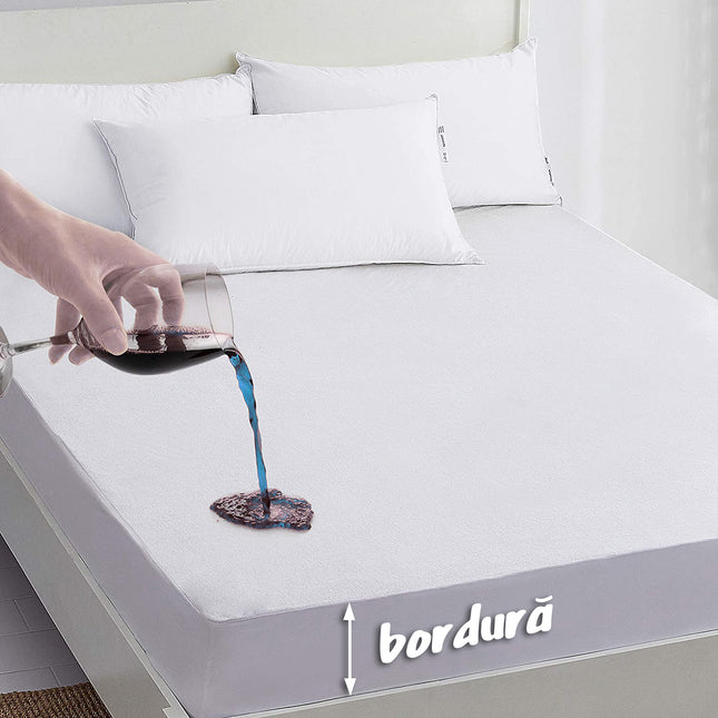 Husa frotir bumbac 100% impermeabila - saltea de 180x200x25cm