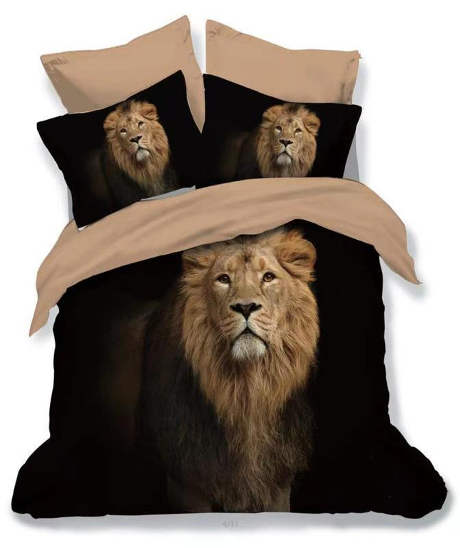 Lenjerie de pat Finet 3D 6 piese, imprimeu 3D cu animale – imagine 1