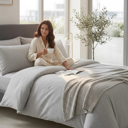 Lenjerie de pat Ranforce, 100% bumbac, Moonlit – imagine 3