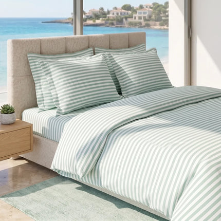 Lenjerie de pat Ranforce, 100% bumbac, Zen Life Green – imagine 2