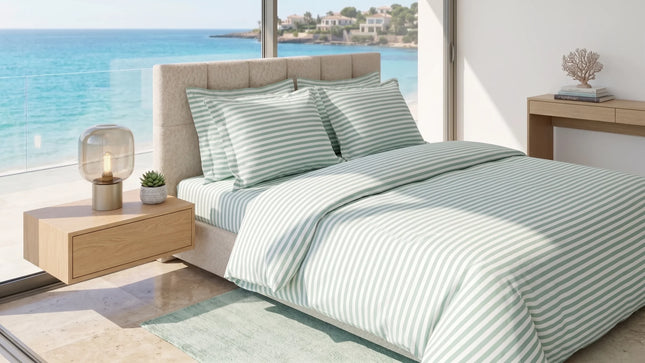 Lenjerie de pat Ranforce, 100% bumbac, Zen Life Green – imagine 2