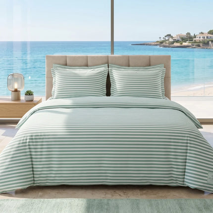 Lenjerie de pat Ranforce, 100% bumbac, Zen Life Green