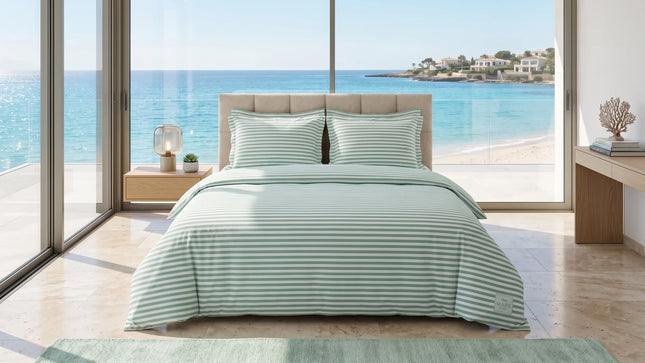 Lenjerie de pat Ranforce, 100% bumbac, Zen Life Green