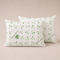 Madhome.ro set of two white quilted pillows with green aloe vera leaf patterns and soft superball filling