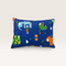 Madhome.ro cotton children's pillow with a blue dinosaur print, 50x70 cm size, soft and comfortable for kids.