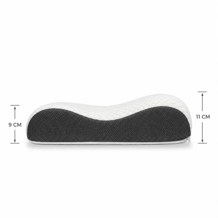 Madhome.ro ergonomic memory foam pillow with honeycomb texture and dual 9cm and 11cm heights for cervical support