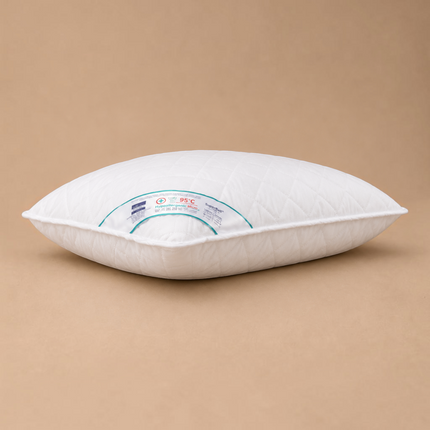 Madhome.ro HypoallergenicMed white quilted pillow with ball fiber filling, washable at 95 degrees Celsius