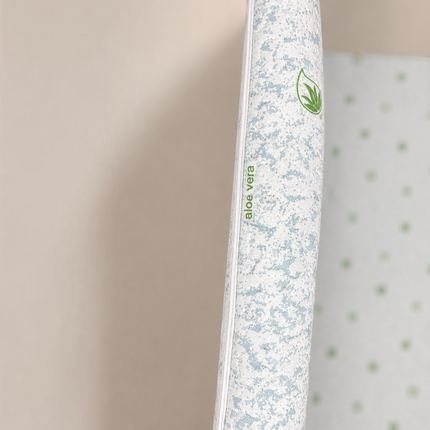 Madhome.ro 5cm memory foam mattress topper with removable Aloe Vera microfibre cover and zipper detail
